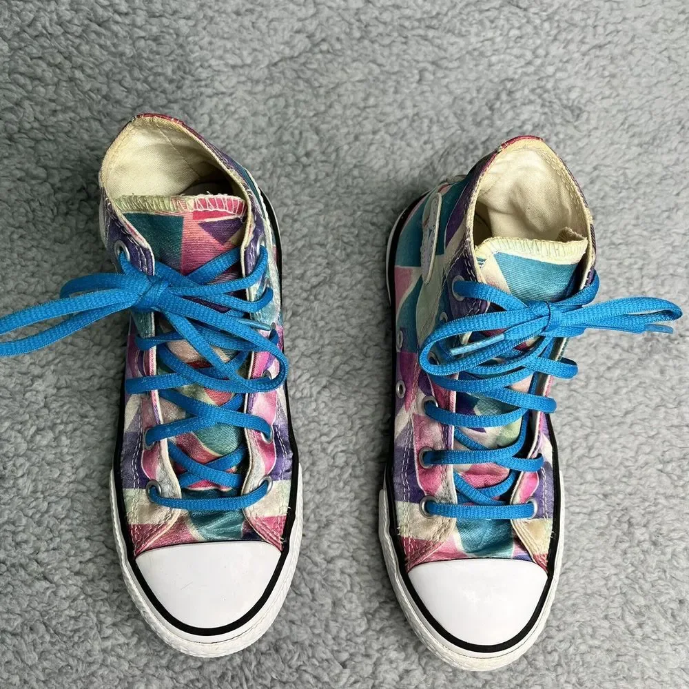 Converse All‎ Star Sneakers Chuck Taylor Hi Top Junior 1 Pastel Triangles Pink